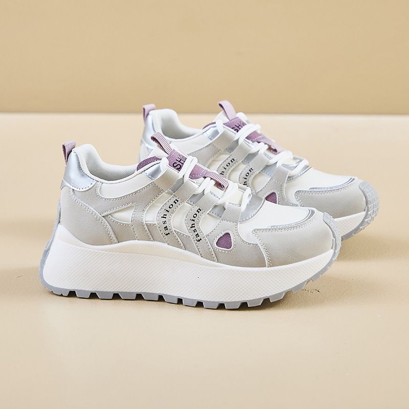 Ins Korean Style New Dad Shoes For Women 2025 Spring Student Running Sports Thick Sole Height Increasing Casual Street_vogvips.com