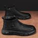 European Warm Series Martin 2025 Winter Fleece-Lined Mid-Cut British Style Short Men's High-Top Leather Shoes Boots_vogvips.com