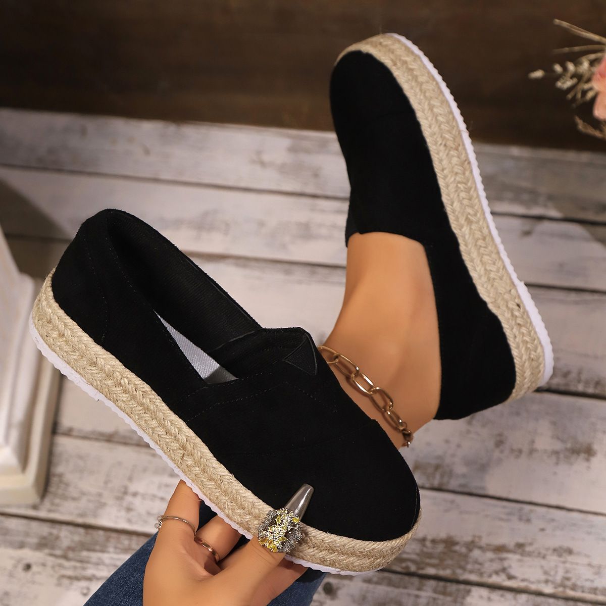 Women’s Shoes Spring And Autumn New Large Size Casual Suede Casual Shoes Women's One Foot Thick Soled Fashion Shoes_vogvips.com