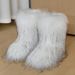 Women's Fur Boots, Warm Shoes, Imitation Fox Midsole, Imitation Raccoon Fur Grass, Winter Snow Boots_vogvips.com