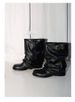 Designer Spicy Girl Women's Boots With Rivets And Distressed Details,Black Western-Style Cowboy Boots Short Strap Boots With Buckle Martin Boots_vogvips.com