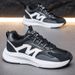 Autumn New Student Casual Sports Running Trendy Black Dad Shoes, Breathable Soft Soled Men's Shoes_vogvips.com