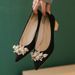 Foreign Trade Cross-Border Fashion Women's Top Quality Factory Wholesale Dropshipping Stylish French-Style Pearl Pointed Toe Chunky_vogvips.com