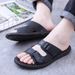Euro Step Summer Men's Slippers Non-Slip Magic Tape Fashion Sandals 2025 New Outdoor Soft Sole One-Word Shoes For Men_vogvips.com