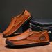 Men's Genuine Leather Slip-On Loafers - Comfortable Casual Shoes For Outdoor & Daily Wear - Breathable & Durable With Rubber Sole (Black, Brown)_vogvips.com