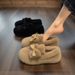 Fuzzy For Women Winter Outdoor Soft Sole Slip-On Loafers With Fleece High-End Stylish Cute Bow Cotton Shoes_vogvips.com