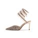 Gold And Silver Crystal Light Pendant Snake Wrapped Ankle Loop High Fine Heeled Sandals Women S Single Wedding Shoes_vogvips.com