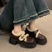 Platform Loafers Women's Fleece Heightening Small Leather Shoes One Pedal Single Shoes Women_vogvips.com