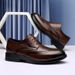 Men's Leather Shoes Carved Leather Casual Men's Soft Bottom Pointed Men's Shoes_vogvips.com