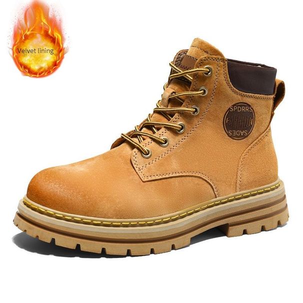 Unisex Classic Leather Martin Boots With Thick Sole, Anti-Slip & Height Increasing, Casual High-Top Boots For Men And Women_vogvips.com