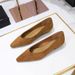 3683-15 European And American Style Versatile Daily Simple Comfortable Suede Pointed Toe Shallow Low Heel Wedge Single_vogvips.com