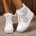 2025 New Women Wedge Platform Sneakers Rubber Leather High Heels Lace Up Shoes Height Increasing White Thick Bottom_vogvips.com
