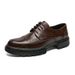 Men's Fashion Brown Brock Carved Men's Shoes Braided Blue Business Derby Shoes Lace-up Genuine Leather British Banquet Dress Wedding Leather_vogvips.com