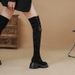 Trendy Western Cowboy For Women, Autumn And Winter Over-the-Knee Long With Fleece Lining, Height Increasing, Thickened,_vogvips.com