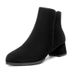 2025 Autumn Winter New Fashion Pointed Toe Suede Side Zipper Chunky Mid Heel Plus Size Women's Boots_vogvips.com
