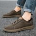 Round Head Casual Shoes Men's Shoes Cowhide Board Shoes British Cowhide Leather Shoes Men's Shoes Low-top British Driving Shoes_vogvips.com