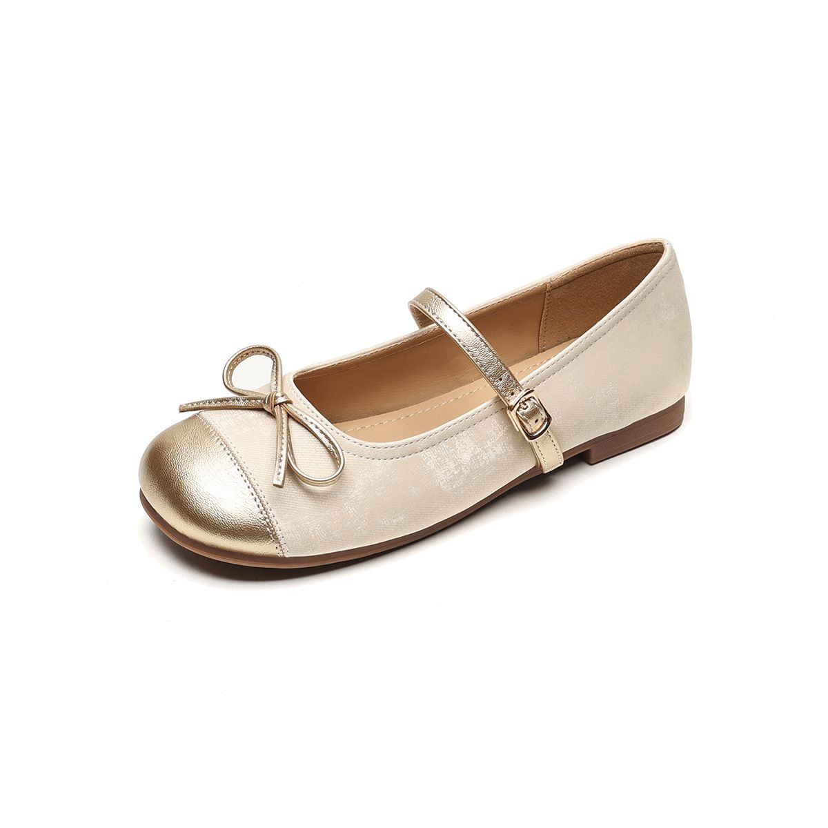 French Single Shoes Women's Flat Bottom Shallow Mouth Bow With Mary Jane Women's Shoes_vogvips.com