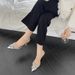 French-style Small Sandals With Thin Heels, Silver Color, Factory Wholesale, Sexy Rhinestone Fashion, Shallow Cut, Open_vogvips.com