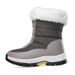 Women's Shoes Warm Winter Snow Boots With Faux Fur Lining, Water-Resistant Synthetic Leather Upper, And Non-Slip Rubber Sole For Casual Comfort_vogvips.com