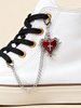 2PCS Grunge Punk Vintage Gothic Red Heart, Rose, Cross Punk Charm Shoe Accessories, Halloween_vogvips.com