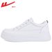 Pull Back Women's Shoes Thick Sole Leather Surface White Shoes Women 2025 New Spring Versatile Casual White Shoes Sports Sneakers Women_vogvips.com