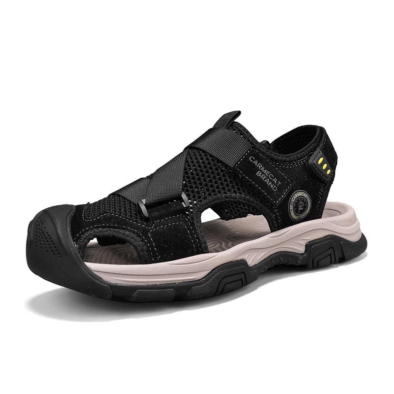 Men's Closed-Toe Sandals Summer Casual Beach Shoes, Comfortable And Non-Slip For Men, Middle-Aged And Elderly Shoes, Lar_vogvips.com