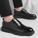 Men's Genuine Leather Dress Shoes Business Formal Wedding Shoes Single Sole_vogvips.com