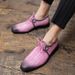 Pointed Handsome British Style Business Pink Leather Casual New Plus Size Men's Shoes, Trendy Shoes,_vogvips.com