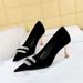 1818-K76 European And American Style Fashionable Party Women's Shoes, High-heeled, Shallow Pointed Toe, Suede, Metal_vogvips.com