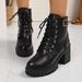 Early Autumn New Style Women's Boots High-heeled Black Lace-up Leather Boots For Women_vogvips.com