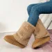 Winter Womens Snow Plush Warm Thickened Fashion Casual Suede Thick-soled Mid-tube Boots Botas Mujer 240719_vogvips.com