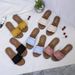 New Korean Style Women's Flat Sandals Fashion Ruffled Flat Slide Sandals For Students Trendy Internet Celebrity Open Toe One Strap Beach Sandals For W_vogvips.com