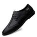 First Layer Casual Men's Formal Soft-soled Leather Shoes Men's Lace-up Shallow Mouth Splicing_vogvips.com