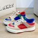 Mandarin Duck Women's Rainbow Spring Little White Internet Red Casual Board Shoes Color Blocking Leather Surface_vogvips.com
