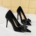 3265-H37 Banquet Fashion Korean Edition Slim Women's Shallow Mouth Pointed Water Diamond Bow Single Shoes High Heels_vogvips.com