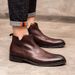 Men's Chelsea Boots High Top Leather Boots Men's Pointed Head Wind Boots One Pedal_vogvips.com