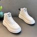 ShoeVault 2024 Spring And Autumn New Breathable White Soft Leather Korean Style Campus Bread Fashion Casual Sports Running Shoes_vogvips.com