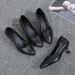 3cm Low-heeled Low-heeled Front Desk Work Women's High-heeled Stiletto Single Shoes, Mid-heel Professional Pointed-toe_vogvips.com