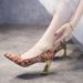 Red Gold Pointed-toe High-heeled Shoes With Chinese Embroidery And Rhinestone Wedding Shoes, 7 Cm Thick Heel, High And Stylish Red Shoes_vogvips.com