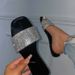 Plus Size Women's Flat Slippers Casual Square Toe Sandals Rhinestone Decorated Size 42 New Summer Style_vogvips.com