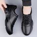 Casual Leather Shoes Men's Round Head Shallow Mouth Men's Soft Sole Round Head Sports Casual Shoes_vogvips.com