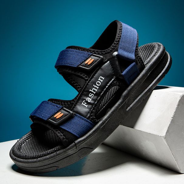 Summer New Korean Casual Velcro Sandals In Large Size, Fashionable Versatile Beach S, Comfortable And Trendy Men's_vogvips.com