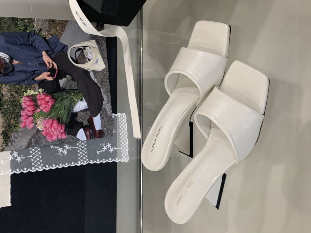 French Style Wedge Sandals White Square Open Toe High Heels 2025 New Women's Outdoor Slippers_vogvips.com