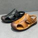 Summer Outdoor Genuine Leather Breathable Casual Dual-use Driving Sandals With Rubber Sole Non-slip Men's Slippers_vogvips.com
