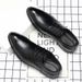 Suitable For All Seasons 2025 Spring New Business Casual Leather Men's Pointed Toe Lace-up Plaid Formal Wedding British Single Shoes_vogvips.com