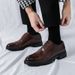 Men's Fashion Brown Derby Shoes Genuine Leather British Black Business Suit Men's Shoes Lace-up Oxford Shoes Banquet Dress Wedding Shoes Plus Size 46_vogvips.com