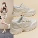 2025 Spring Women's New Breathable Mesh Korean Style Versatile Thick-Soled Sneakers Casual Dad Trendy Shoes_vogvips.com