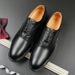 New Men's Brown Business Casual Derby Shoes British Style Lace-up Versatile Brock Men's Shoes Black Suit Banquet Dress Groom Wedding Shoes_vogvips.com