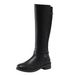 Women's Chunky Heel Round Toe Side Zipper Buckle Knee High Riding Boots In Black And Brown Side Zipper Buckle Knight Boots Women_vogvips.com