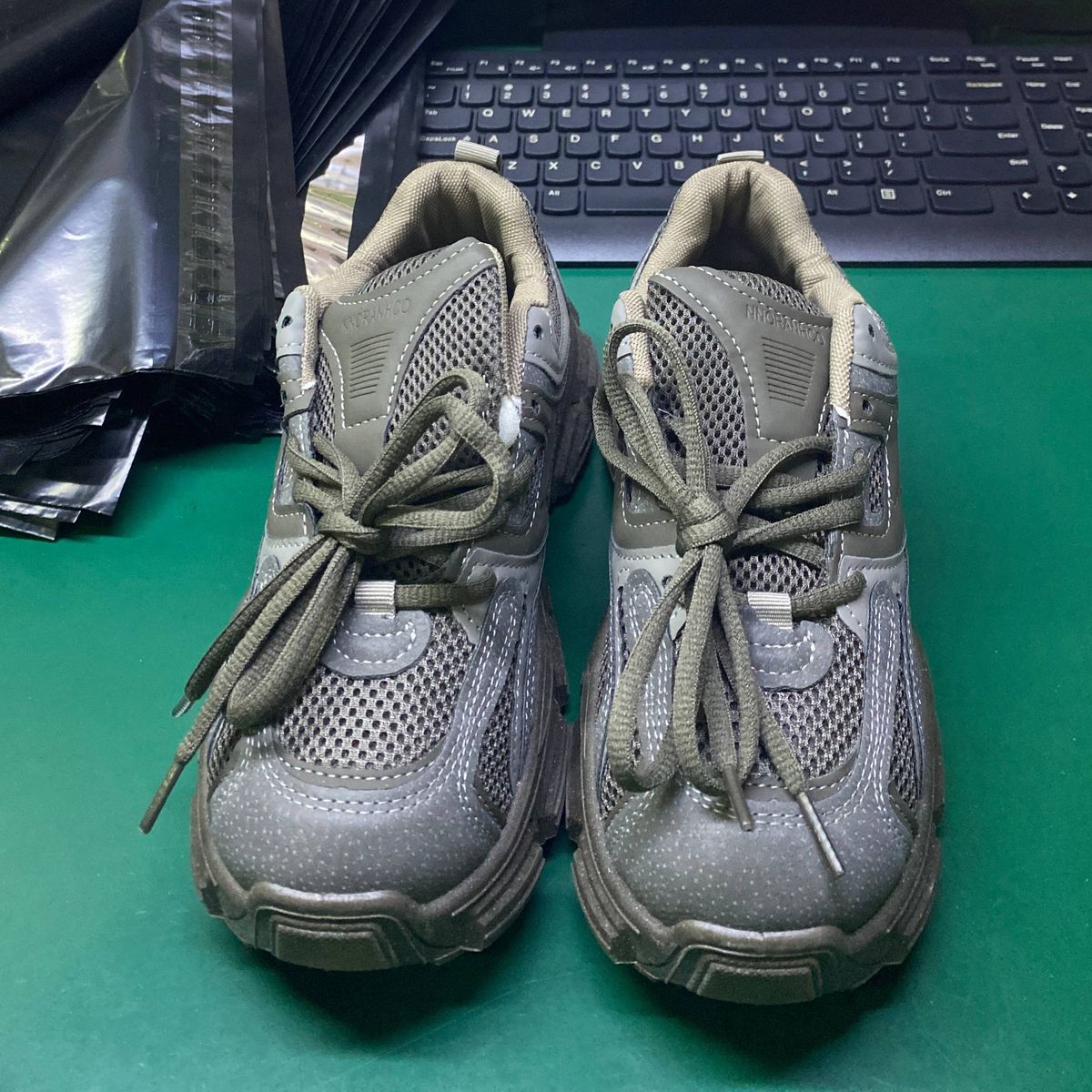 Dad Shoes For Women New Spring And Summer Thin Breathable Mesh Thick Bottom Heightening Shoes Popular Sports Street Gray_vogvips.com